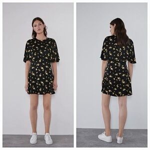 Zara Floral Cape Mini Dress